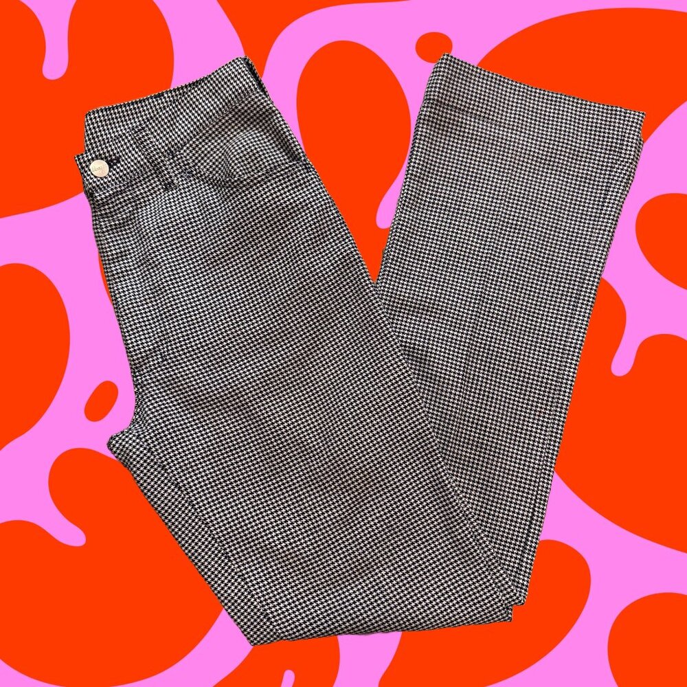 70s Vintage Wrangler Houndstooth Navy Unisex Size 30x36 Pants